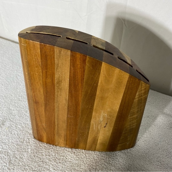 Vintage Two Tone Wood Knife Block - Picture 9 of 16